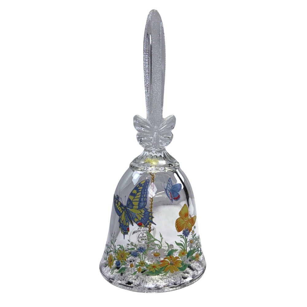Vintage Avon 1990 Full Lead Crystal Butterfly Garden Bell Collectible 1210A7